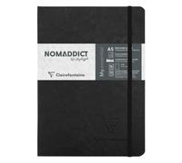 Clairefontaine Age Bag 793431 C - Cuaderno cosido dos cuadrado cuadros pequeños protectora grano piel sintética 192 páginas 90 g 14,8 x 21 cm negro