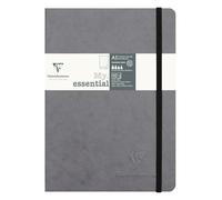 Clairefontaine Age Bag 793435 C - Cuaderno cosido dos cuadrado cuadros pequeños protectora grano piel sintética 192 páginas 90 g 14,8 x 21 cm gris