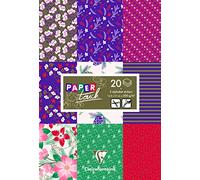Clairefontaine Avenida Mandarina PaperTouch-Bloc de Papel, 14,8 x 21 cm, 200 g, 20 Hojas, diseño Floral de Invierno, Colores Variados, 14.8x21cm
