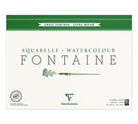 Clairefontaine Bloc de dibujo 96431C Fontaine/Hadern de 4 caras, papel de acuarela grueso, 36 x 48 cm, 25 hojas, 300 g, color blanco
