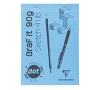 Clairefontaine bloc de dibujo de "punto" Graf It con tapa azul, color blanco, A4, 90 g