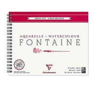 Clairefontaine Bloc de papel de acuarela, a 4 caras, grano grueso, Fontaine/Hadern 24x30