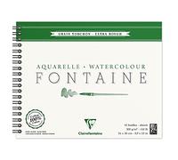 Clairefontaine Bloc de papel de acuarela Clairefontaine, a 4 caras, grano grueso, Fontaine/Hadern 24 x 30 cm