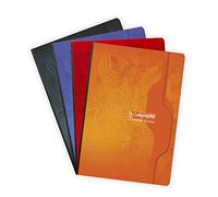 Clairefontaine, Calligraphe 2270C Un cuaderno folleto lomo toilé- A4 21 x 29,7 cm - 192 páginas pequeñas cuadras - Papel blanco 70 g - Cobertura para tarjeta reciclada barnizada - Color aleatorio