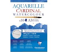 Clairefontaine Cardinal acuarela, color blanco, A3, 10 unidades) _ P, papel, Blanco, 10-Piece/A3