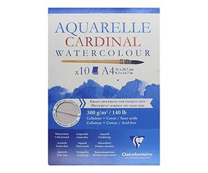 Clairefontaine Cardinal acuarela, color blanco, A3, 10 unidades) _ P, papel, Blanco, 10-Piece/A4