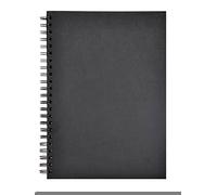 Clairefontaine ES 134252C Goldline Cuaderno con Espiral, 64 Hojas Papel de Dibujo Marfil, A3 29.7 x 42 cm, 140 g, Formato Vertical, Tapa Dura Negra Imitación de Lienzo