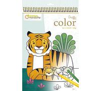 Clairefontaine ES Avenue Mandarine Cuaderno de Espiral Graffy Color, 24 Páginas Impresas para Colorear, Papel de Dibujo Certificado PEFC de 120 g, Tema de Mamá y Bebé, GY097C