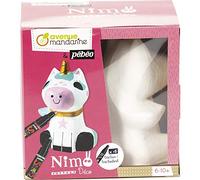 Clairefontaine ES Avenue Mandarine PP032C - Caja Nimo Déco Michele la Unicornio que incluye un unicornio de papel pulpado blanco, 13,5 x 10 x 21 cm, 3 Sobres de 14 x 14 cm y 4 rotuladores Skrib Pébéo