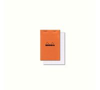 Clairefontaine ES Bloc de notas grapado y microperforado Rhodia, DIN A5, 14,8 x 21 cm, 150 hojas, 80 g, cuadrícula naranja, 4 unidades, color naranja 21 x 29,7 cm