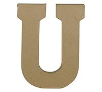 Clairefontaine ES Décopatch AC872C - Un support en papier brun mâché 16x2,5x20 cm, Lettre majuscule U