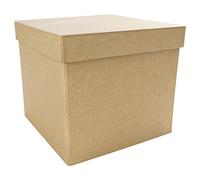 Clairefontaine ES Décopatch BT039C - Un support en papier brun mâché 16x16x14 cm, Boite carrée