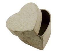 Clairefontaine ES Décopatch BT502O - Un support en papier brun mâché 5x5x3 cm, Mini boite Coeur