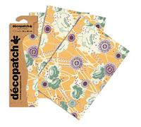 Clairefontaine ES Décopatch C708O - Una bolsa de 3 hojas de papel impreso 30 x 40 cm, flores fondo amarillo