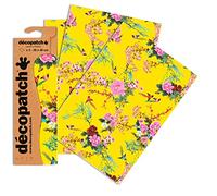 Clairefontaine ES Décopatch C750O - Une pochette de 3 feuilles de papier imprimé 30x40 cm, Asiatique jaune