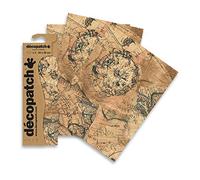 Clairefontaine ES Décopatch C806C - Une pochette de 3 feuilles de papier imprimé 30x40 cm, Carte Steampunk