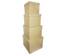 Clairefontaine ES Decopatch - Juego de 4 cajas de cuadrado - marrón