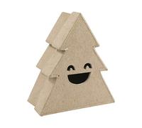 Clairefontaine ES Décopatch Mache - Caja para árbol de Navidad con sonrisa, 4 x 9 x 10 cm, color marrón