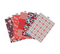 Clairefontaine ES Décopatch - Papel decorativo (30 x 40 cm), diseño de hojas, color rojo