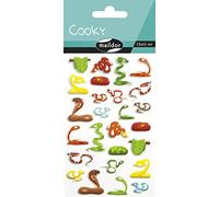 Clairefontaine ES Maildor CY123C - Un sachet de gommettes 3D Cooky 1 planche 7,5x12cm, Serpents (26 stickers)