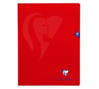 Clairefontaine ES mimesys 24 x 32 cm (a cuadros Polypro libreta grapada con 24 hojas, color rojo
