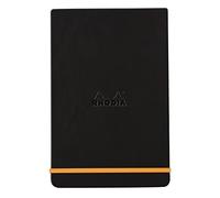 Clairefontaine ES Rhodia 118258 C - Bloc de notas, Marfil microperforadas, con goma elástica, 90 g, 7,5 x 12 cm, 96 hojas), color Negro A6
