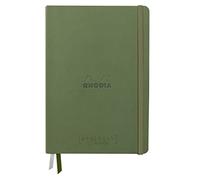 Clairefontaine ES RHODIA 194155C - Cuaderno Rígido Bullet Journal Goalbook Creation Sage - A5 15,5x21x2 cm - 100 páginas Papel Clairefontaine Técnica Lavis Blanco Liso 200 g/m - 2 Cintas - Cubierta de Piel Sintética