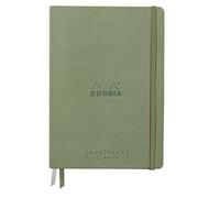 Clairefontaine ES RHODIA 194156C - Cuaderno Rígido Bullet Journal Goalbook Creation Céladon - A5 15,5x21x2 cm - 100 páginas Papel Clairefontaine Técnica Lavis Blanco Liso 200 g/m - 2 Cintas - Cubierta Imitación Piel