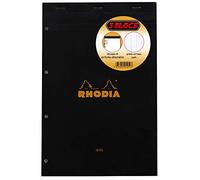 RHODIA 201019C - Lote de 3 bloc de notas Agrafiados No. 20 negro/naranja, A4+ - Cuadros grandes Seyès - 80 hojas desmontables perforadas 4 agujeros, papel Clairefontaine blanco 80 g/m²