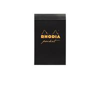 Clairefontaine ES RHODIA 8559C - Bloc-Notes Agrafé Pocket Black - 7,5 x12 cm - Pointillés Dot - 40 Feuilles Détachables - Papier Clairefontaine Blanc 80 g/m² - Couverture Souple et Résistante - RHODIA Classic