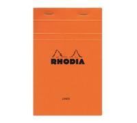 Clairefontaine ES Rhodia Bloc de notas grapado y microperforado, DIN A5, 14,8 x 21 cm, 150 hojas, 80 g, cuadrícula naranja, 4 unidades, color naranja 11 x 17 cm
