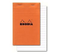 Clairefontaine ES Rhodia Bloc de notas grapado y microperforado, DIN A5, 14,8 x 21 cm, 150 hojas, 80 g, cuadrícula naranja, 4 unidades, color naranja 11 x 17 cm