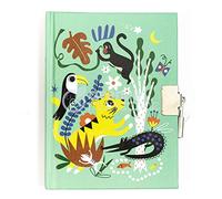 Clairefontaine ES Avenue Mandarine CO204C - Un journal intime 240 pages lignées 11x14 cm avec fermeture cadenas, Jungle