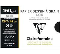 Clairefontaine Etival dibujo granulado Pack, negro, 29,7 x 42 cm, 160 g, Paquete de 12