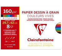 Clairefontaine Etival dibujo granulado Pack, varios colores, 29,7 x 42 cm, 160 g, Paquete de 12