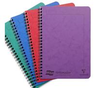 Clairefontaine Europa Notemaker - Cuaderno de espiral | Paquete de 4 cuadernos | 120 páginas blancas a rayas desmontables | Tapa de tarjeta brillante, papel de 90 g/m², encuadernación de doble alambre