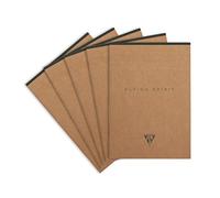 Clairefontaine Flying Spirit - Libretas de papel kraft (A5, 70 hojas, forradas - diseños surtidos, paquete de 5