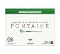 Clairefontaine Fontaine 96430C - Bloc de dibujo para acuarela (grano grueso, 30 x 40 cm, 25 hojas, 300 g), color blanco