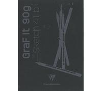 Clairefontaine Graf It - Bloc de dibujo, A5, 90 g - Negro, Color blanco