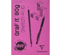 Clairefontaine "Graf It de lunares bloc de dibujo con rosa tapa, color blanco, A5, 90 g