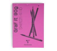 Clairefontaine GraF'iT 96680C - Bloc graf'iT 80 hojas blancas 21 x 29,7 cm 90 g, tapa rosa