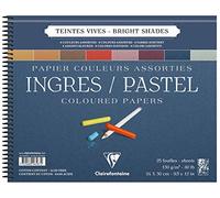 Clairefontaine Ingres Pastel colores Pad, colores surtidos, 24 x 30 cm, 130 g