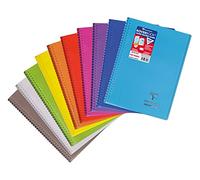 Clairefontaine Koverbook 376401 C - Libreta de espiral con protectora enveloppante en Polypro cuadros, 160 páginas 90 g A4 color aleatorio