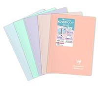 Clairefontaine Koverbook Blush - Cuaderno de espiral (A4, 90 g, líneas, 80 hojas, varios diseños, 5 unidades)