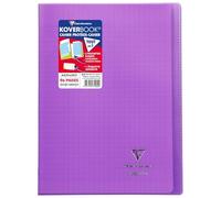 Clairefontaine Koverbook - Cuaderno cosido de 96 páginas con cuadrículas grandes y tapa Polypro, color morado