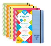 Clairefontaine Linicolor Fresh Proactiv'Book 328776C - Archivador de espiral, A5+ 16 x 21 cm, 180 páginas separables con marcado, papel blanco de 90 g, cobertura de polipro color aleatorio