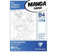 Clairefontaine manga Storyboard Pad con 6 cuadrados, color blanco, B4, 55 g