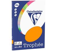 Clairefontaine Mini resma de papel, 100 hojas, Naranja, A4, 21 x 29.7 cm