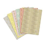 Clairefontaine Neo Deco - Cuadernos de lomo cosidos (A5, líneas, 48 hojas, varios diseños, 6 unidades)