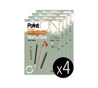 Clairefontaine PaintON 975704C - Bloque de pegamento multiusos (30 hojas, papel multitécnico, grano ligero, A5, 14,8 x 21 cm, 250 g), paquete de 4 bloques